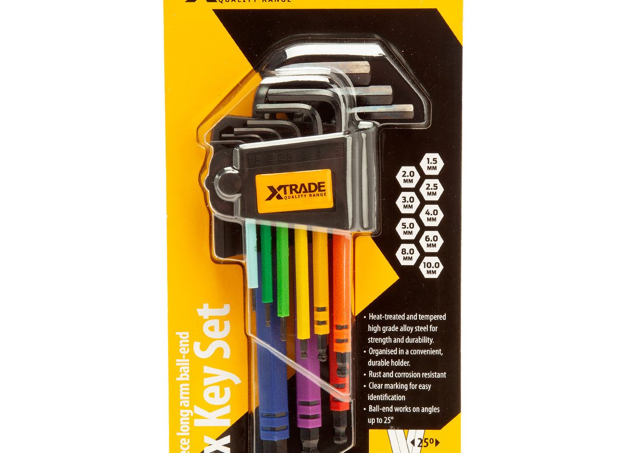 XTrade X0900210 Long Arm Ball-End Hex Key Set (9 Piece)