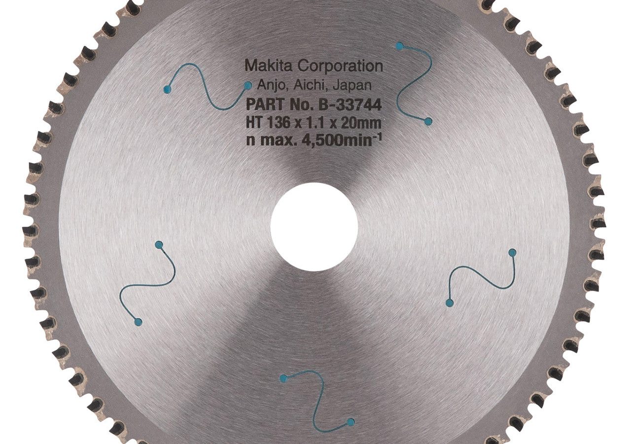 Makita B-33744 SPECIALIZED TCT Circular Saw Blade for Metal & Stainless Steel 136 x 20mm x 56T