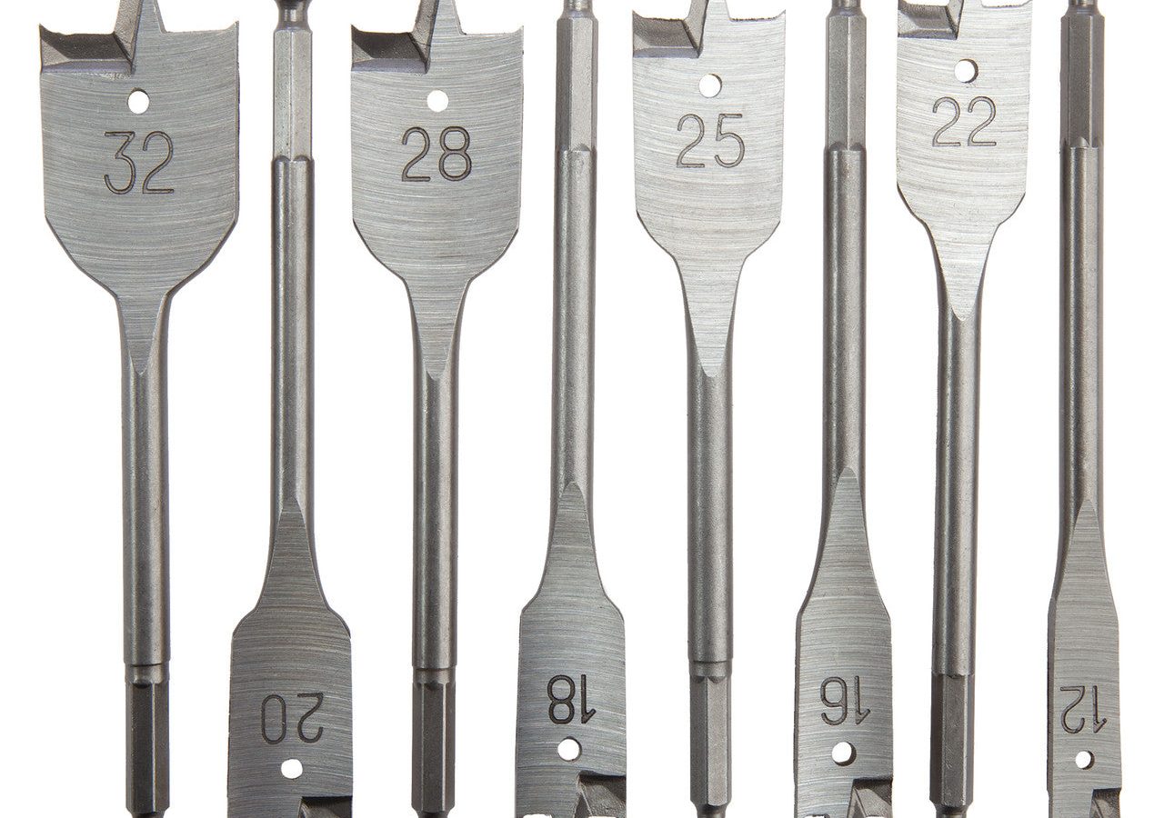 Bahco 9629-SET-8 HCS Spade Drill Bit Set for Wood 12-32mm (8 Piece)