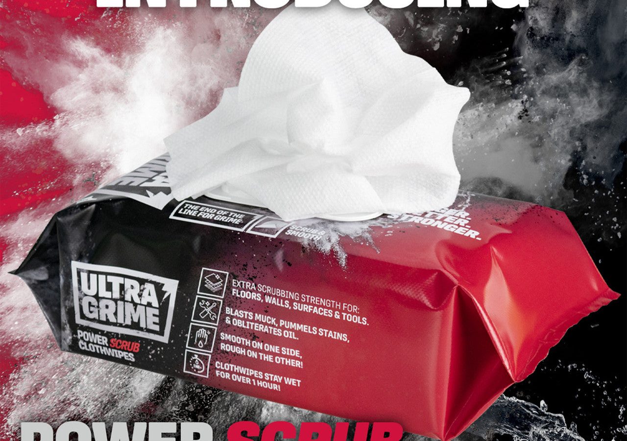 UltraGrime Pro 5920 Power Scrub XXL+ Clothwipes (80 Wipes, CDU of 6)