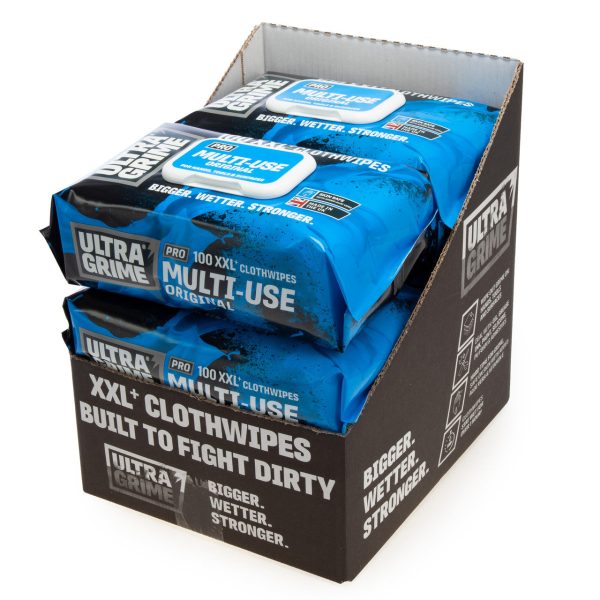 UltraGrime Pro 5900 Multiuse XXL+ Clothwipes (100 Wipes, CDU of 6)