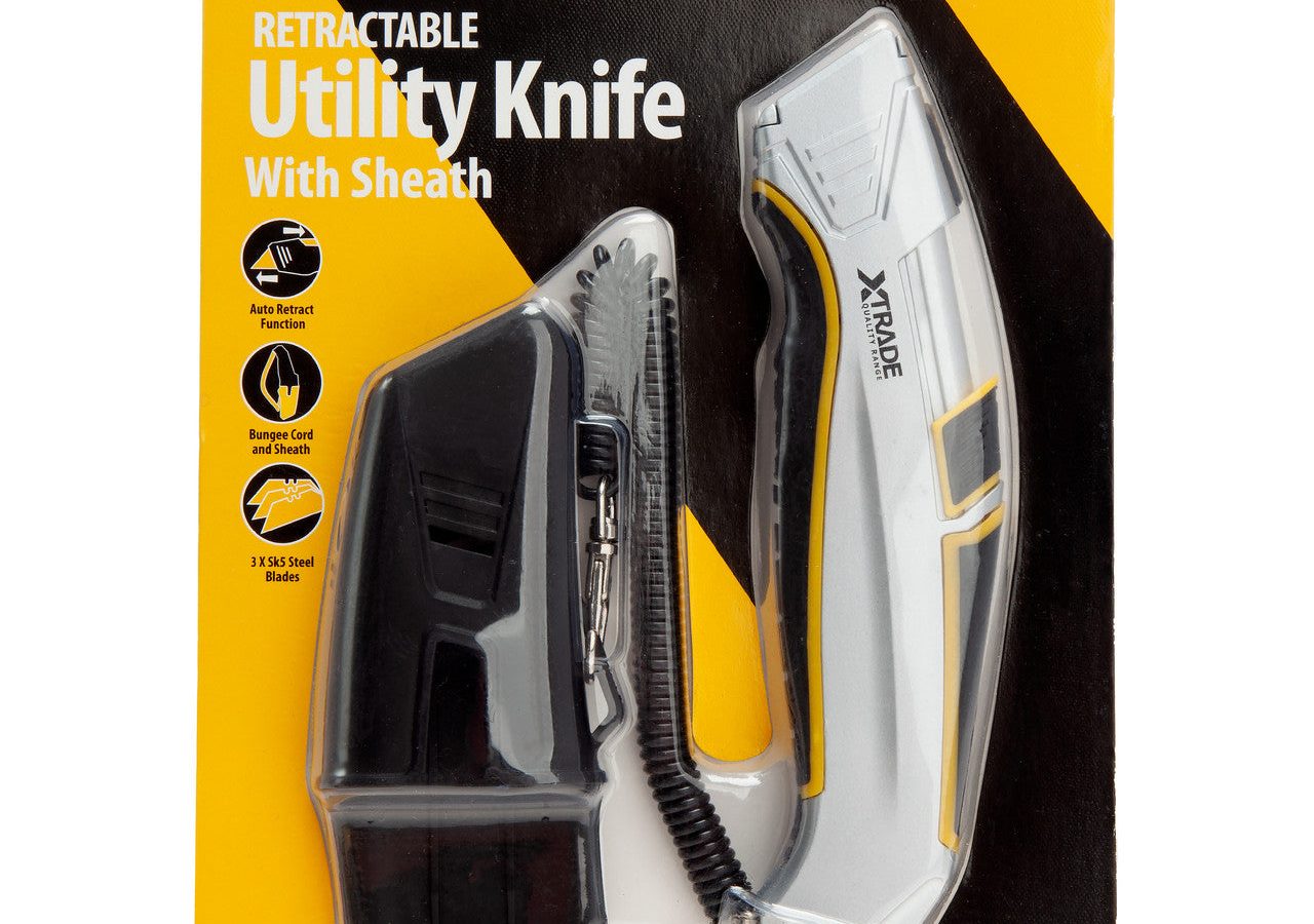XTrade X0900150 Retractable Blade Utility Knife with Sheath