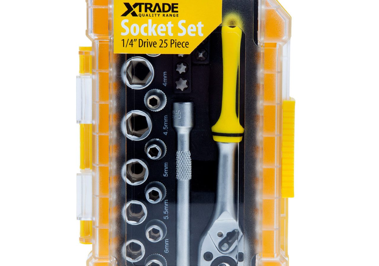 XTrade X0900197 1/4″ Socket Set 1/4in Drive (25 Piece)