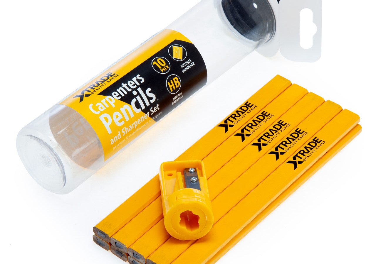 XTrade X0900240 Carpenter’s 10 Pencils and Sharpener Set