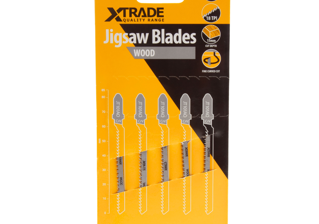 XTrade JT101AO CrV Clean Curve Jigsaw Blade for Wood 83mm 18TPI (Pack of 5)