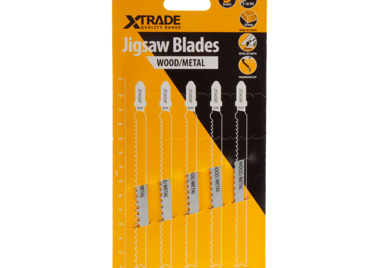 XTrade JT345XF Bi-Metal Progressor Jigsaw Blade for Wood & Metal 132mm 5-10TPI (Pack of 5)