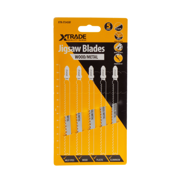 XTrade JT345XF Bi-Metal Progressor Jigsaw Blade for Wood & Metal 132mm 5-10TPI (Pack of 5)