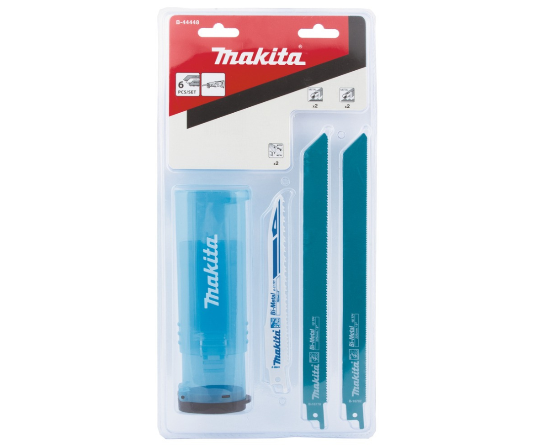 Makita B-44448 Bi-Metal Multi-Material Reciprocating Saw Blade Set 152-225mm 6-18TPI (6 Piece)