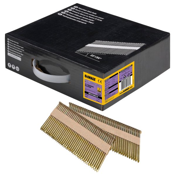 DeWalt DNPT31R90G12Z Galvanised 33° Paper-Tape Ring Shank Framing Nails 3.1 x 90mm (Pack of 2200)