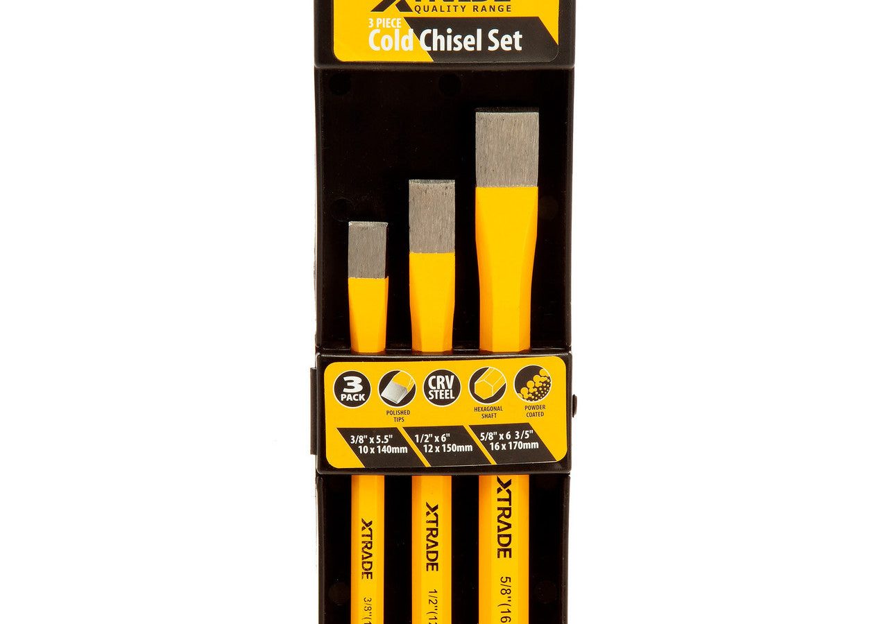 XTrade X0900233 Cold Chisel Set 10mm, 12mm & 16mm (3 Piece)
