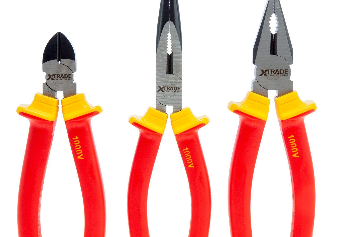 XTrade X0900221 VDE Pliers Set (3 Piece)