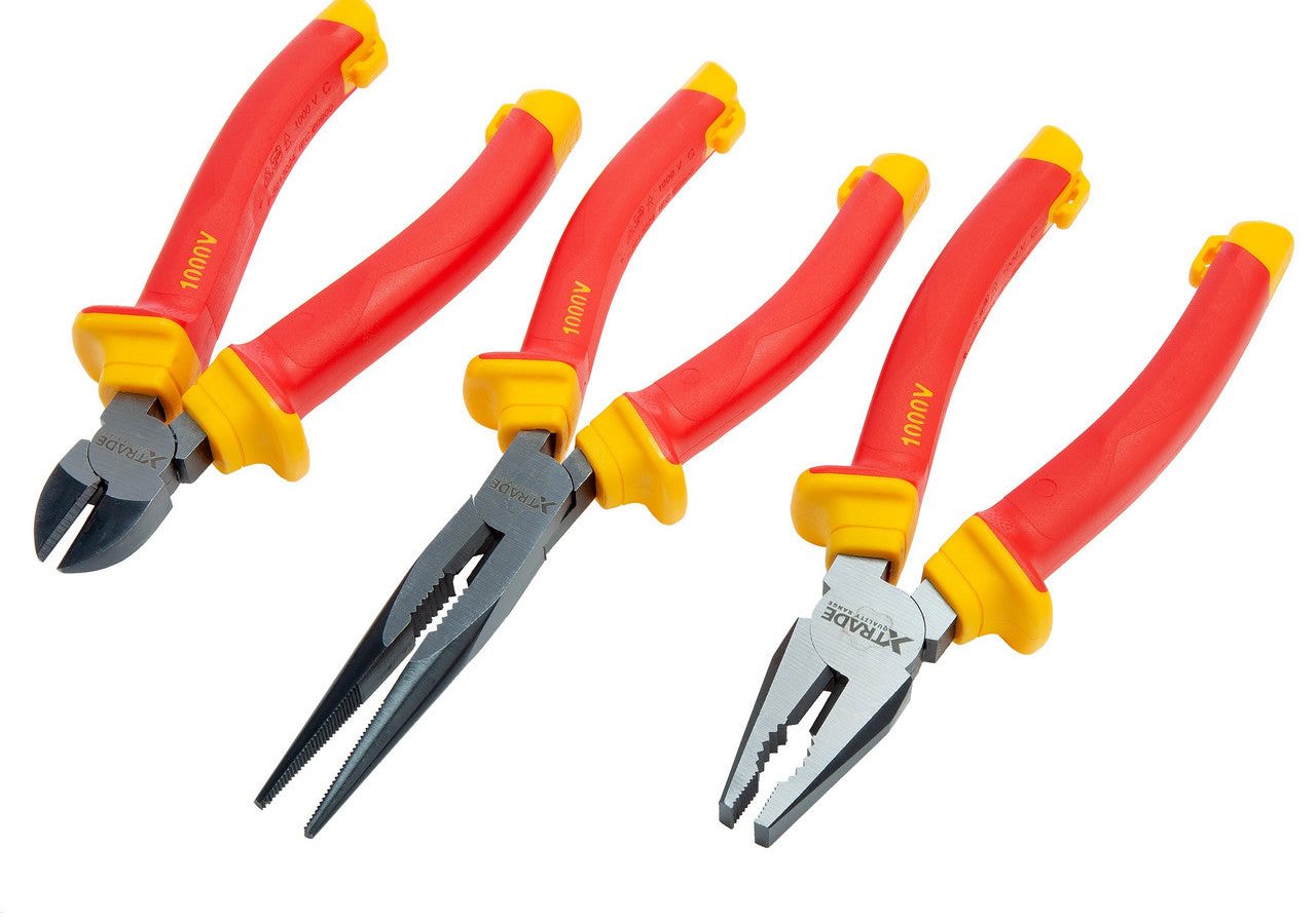 XTrade X0900221 VDE Pliers Set (3 Piece)