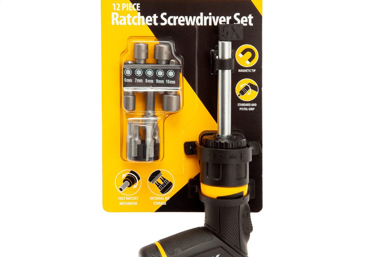 XTrade X0900219 Ratchet Screwdriver Set (12 Piece)