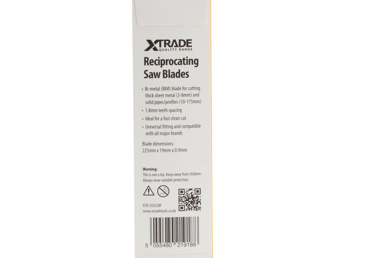 XTrade SS922BF Bi-Metal Flexible Reciprocating Saw Blade for Medium-Thick Metal 150mm 14TPI (Pack of 5)