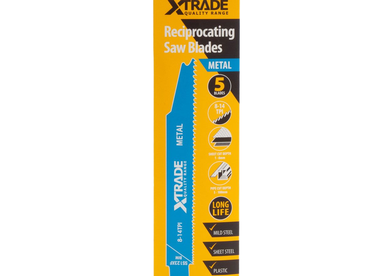 XTrade SS123XF Bi-Metal Progressor Reciprocating Saw Blade for Metal 150mm 8-14TPI (Pack of 5)