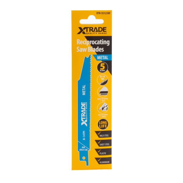 XTrade SS123XF Bi-Metal Progressor Reciprocating Saw Blade for Metal 150mm 8-14TPI (Pack of 5)