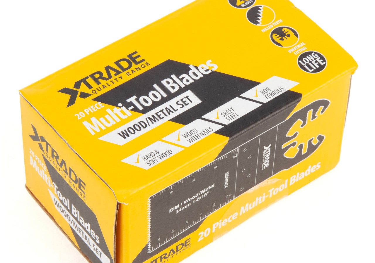 XTrade MBMW34-20 Multi-Tool Blades for Wood & Metal (Pack of 20)