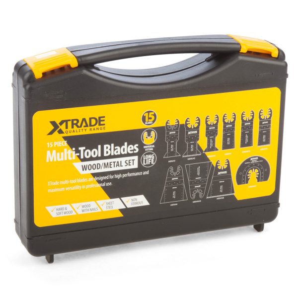 XTrade MBMWSET-15B Multi-Tool Blade Set for Wood & Metal in Case (15 Piece)