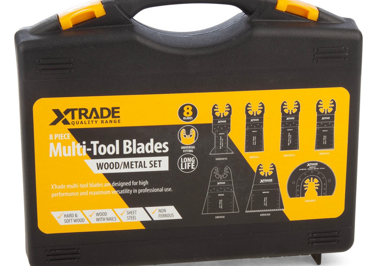 XTrade MBMWSET-8C Multi-Tool Blade Set for Wood & Metal in Case (8 Piece)