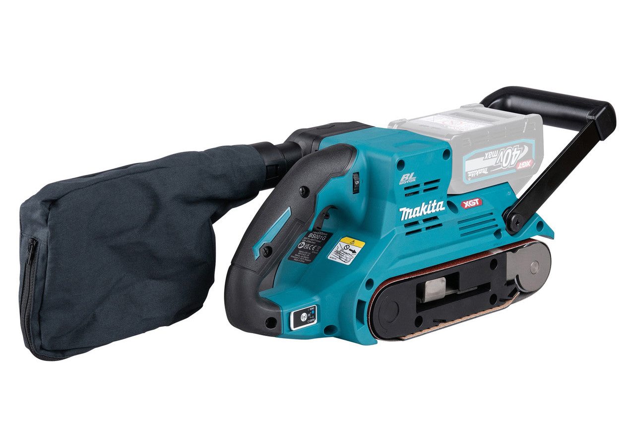 Makita BS001G XGT 40Vmax Brushless Belt Sander 76 x 533mm (Body Only) in Makpac Case