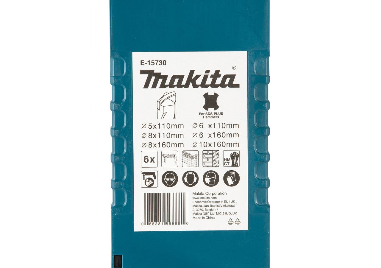 Makita E-15730 TCT SDS Plus Drill Bit Set (6 Piece)
