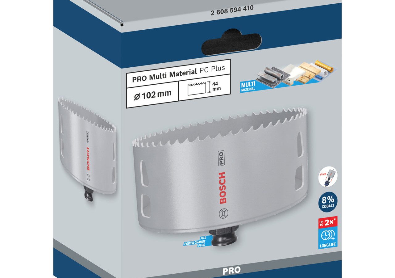 Bosch 2608594410 PRO Multi Material Power Change Plus Hole Saw 102 x 44mm
