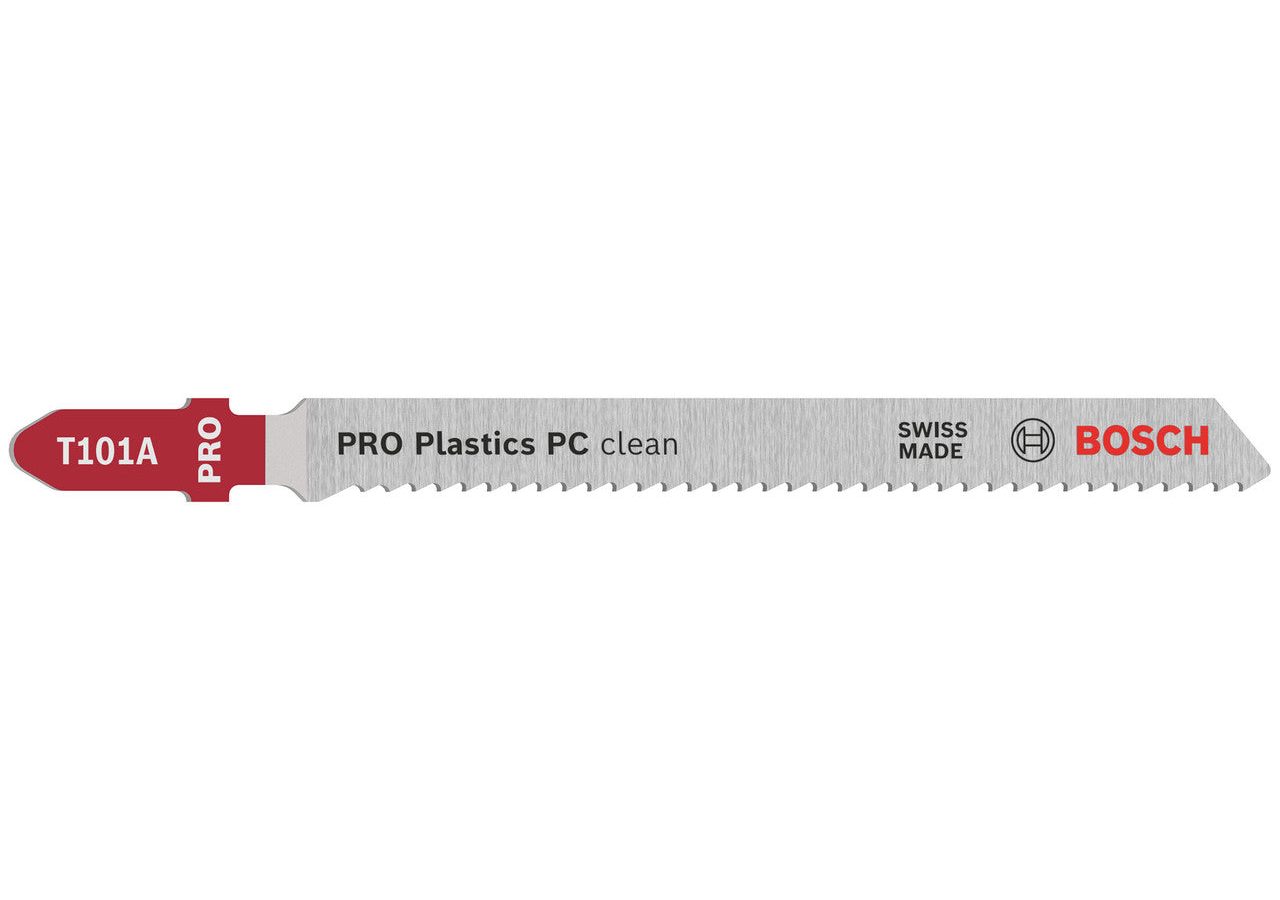 Bosch 2608631010 PRO T101A HSS Clean Jigsaw Blade for Plastic 100mm 13TPI (Pack of 5)