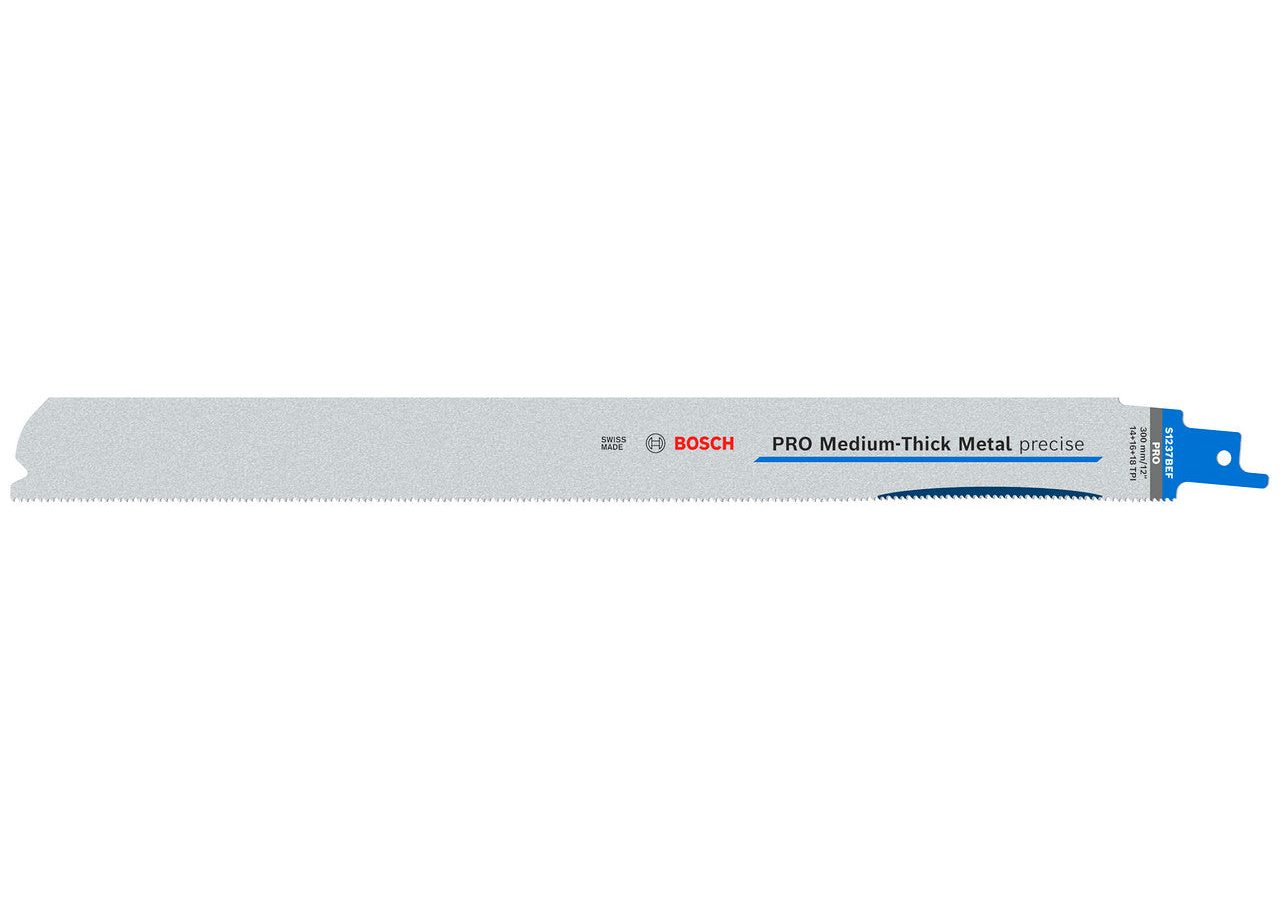 Bosch 2608658996 PRO S1237BEF Bi-Metal Precise Reciprocating Saw Blade for Medium-Thick Metal 300mm 14+16+18TPI (Pack of 5)