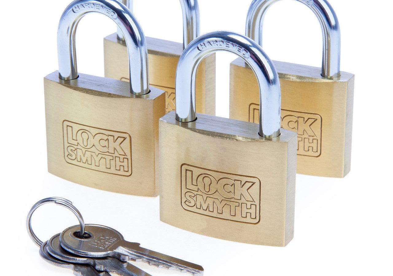 Locksmyth L2200012 Brass Padlock 40mm (Pack of 4)