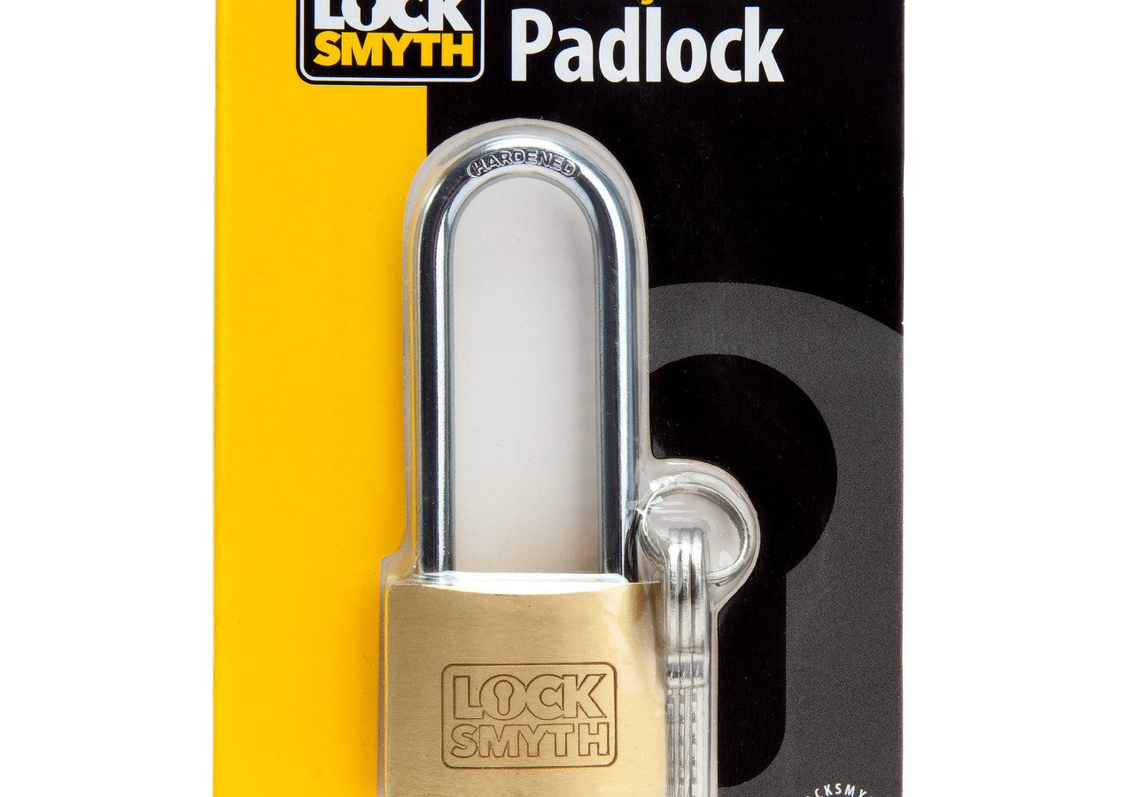Locksmyth L2200014 Long Shackle Brass Padlock 40mm