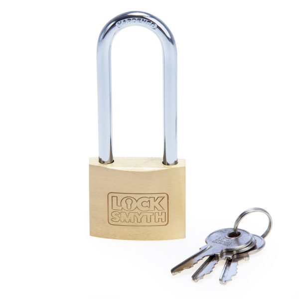 Locksmyth L2200014 Long Shackle Brass Padlock 40mm
