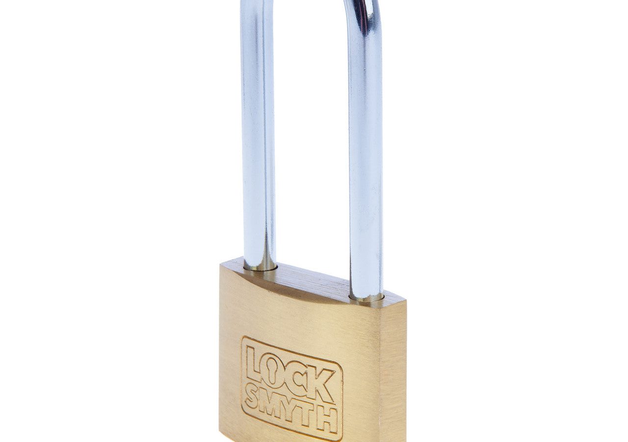 Locksmyth L2200014 Long Shackle Brass Padlock 40mm