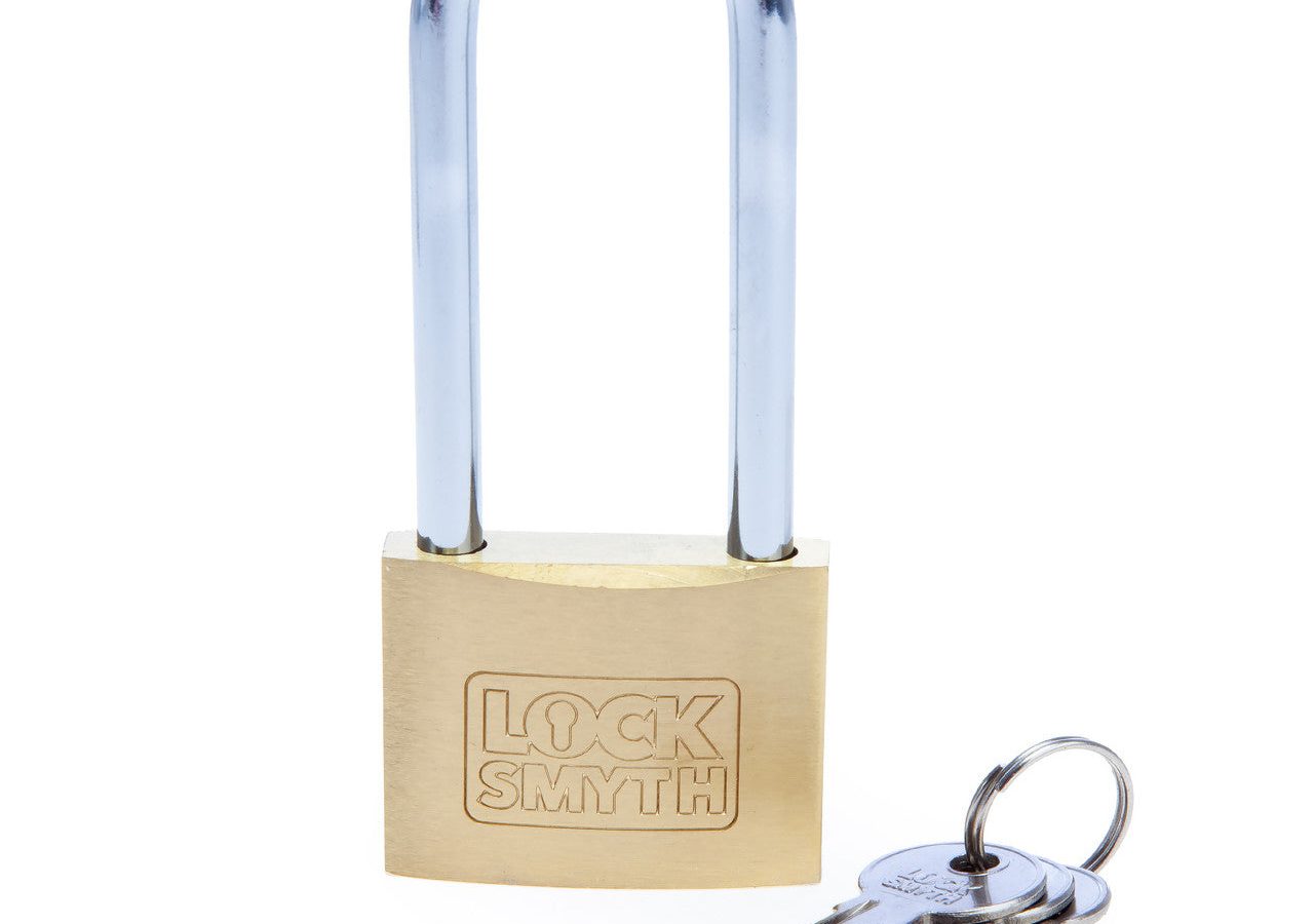 Locksmyth L2200015 Long Shackle Brass Padlock 50mm