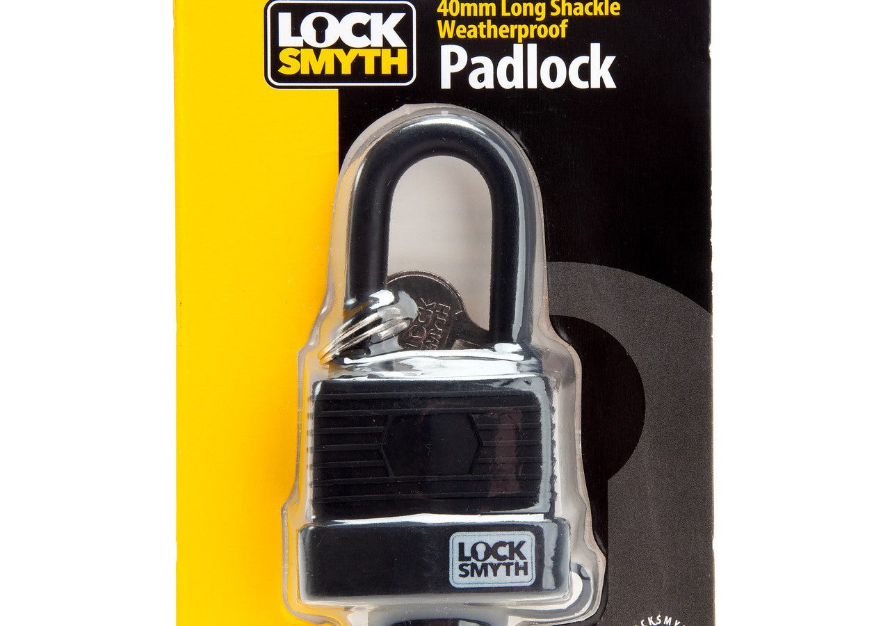 Locksmyth L2200018 Long Shackle Weatherproof Padlock 40mm