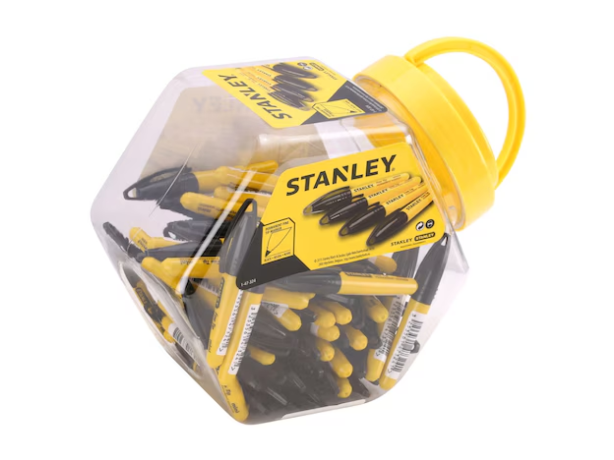 Stanley 1-47-324-72 Mini Black Fine Tip Markers in Container (72 pcs)
