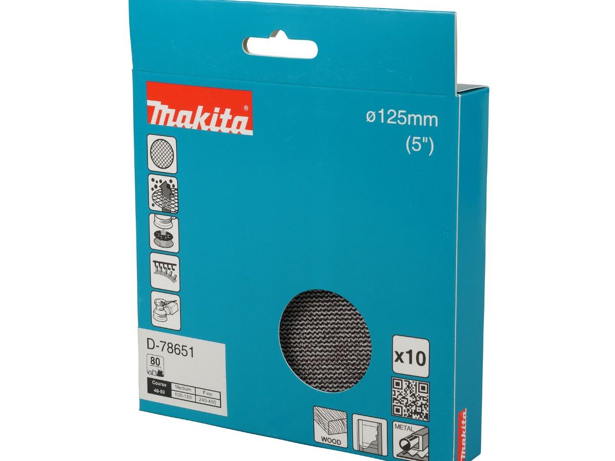 Makita D-78651 Net Sanding Disc 125mm A80 (Pack of 10)