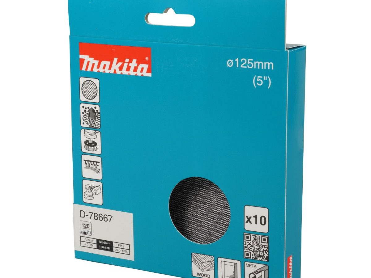 Makita D-78667 Net Sanding Disc 125mm A120 (Pack of 10)