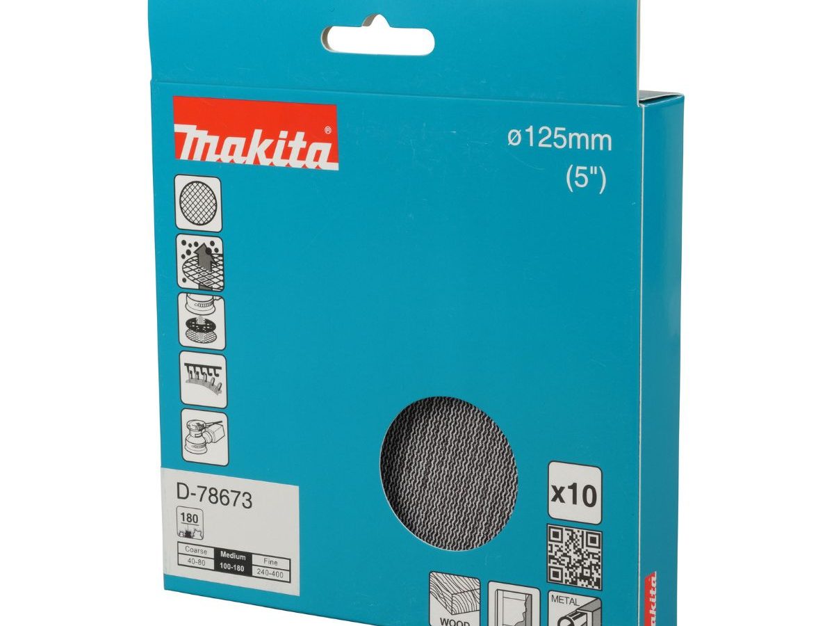 Makita D-78673 Net Sanding Disc 125mm A180 (Pack of 10)