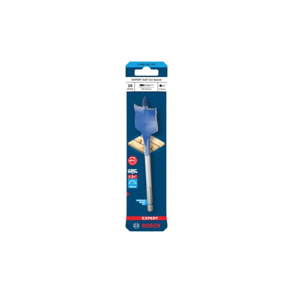 Bosch 2608902100 EXPERT Self Cut Speed Spade Drill Bit for Wood 28 x 100 x 152mm