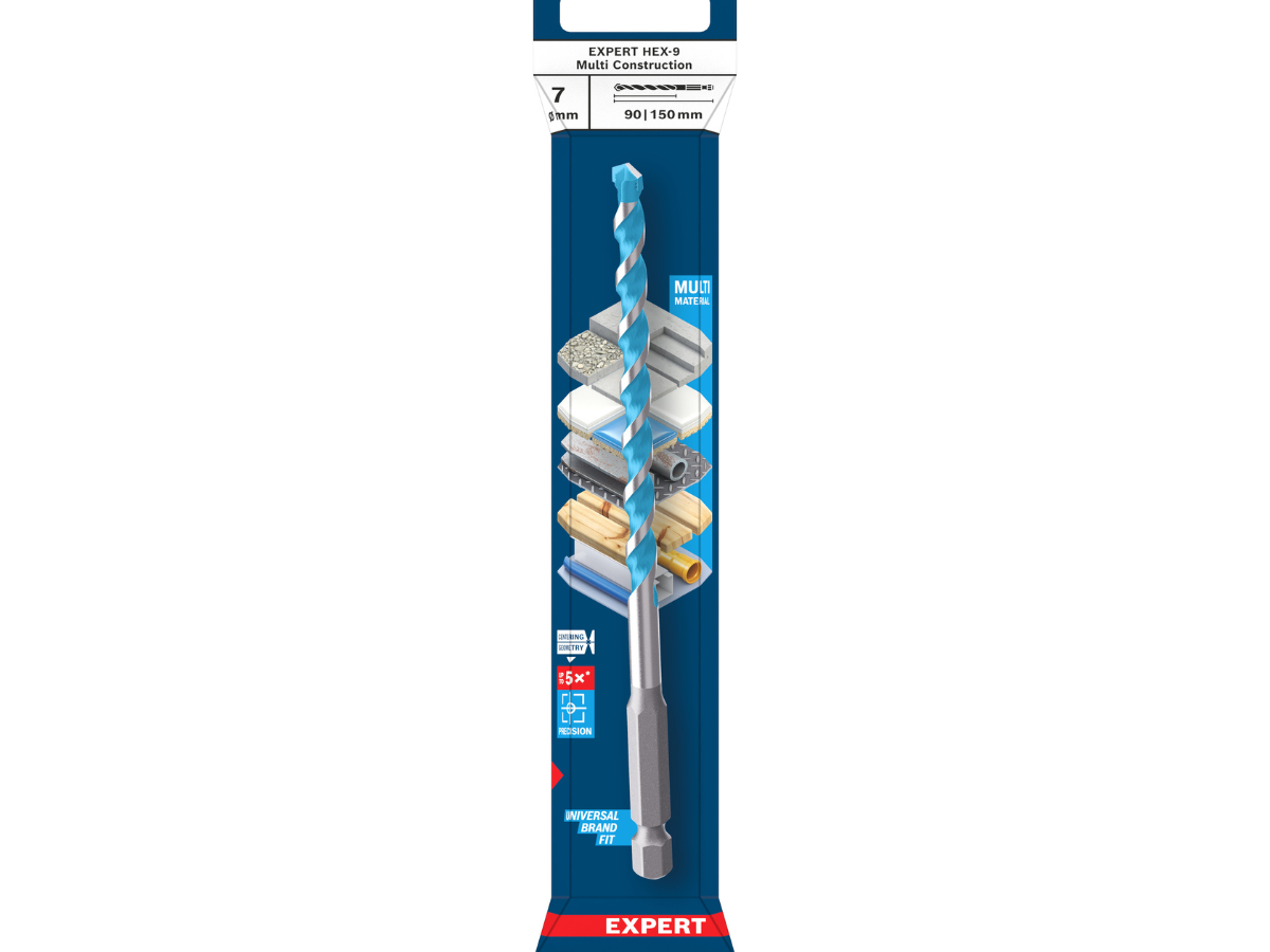 Bosch 2608902263 EXPERT HEX-9 Multi Construction Drill Bit 7 x 90 x 150mm