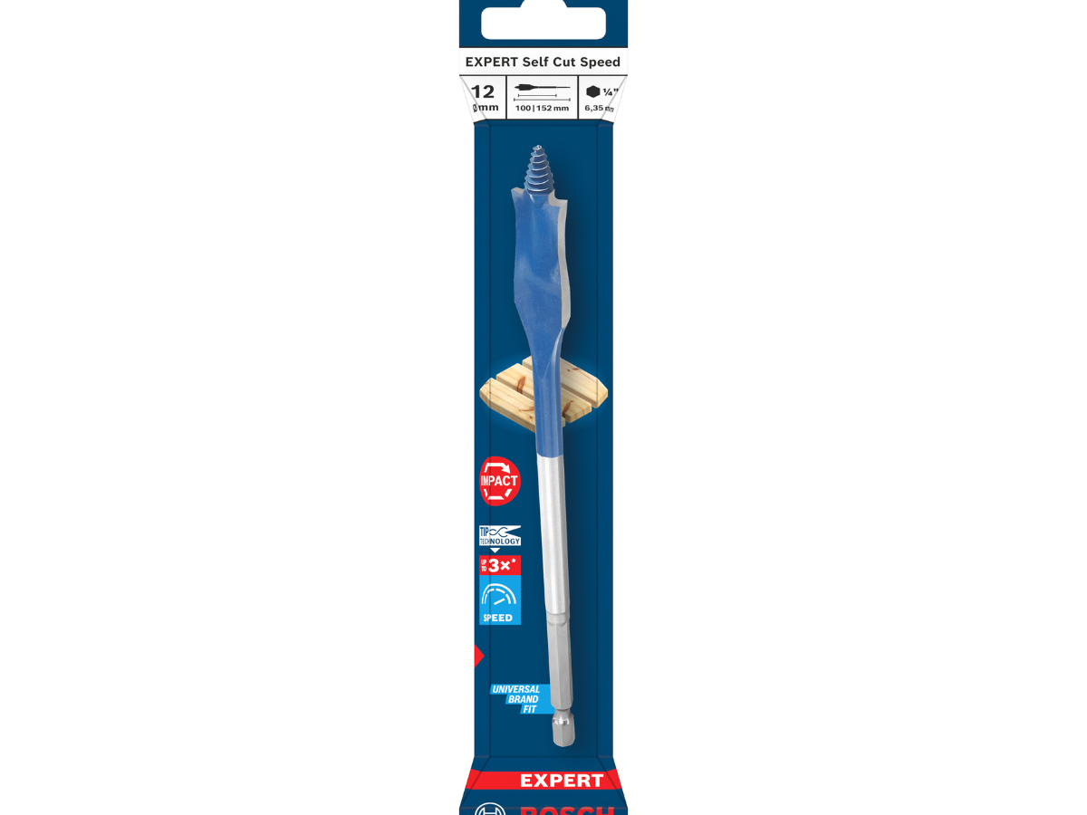 Bosch 2608902088 EXPERT Self Cut Speed Spade Drill Bit for Wood 12 x 100 x 152mm