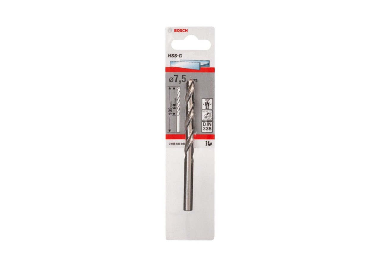 Bosch 2608585930 HSS Ground Drill Bit 7.5 x 69 x 109mm