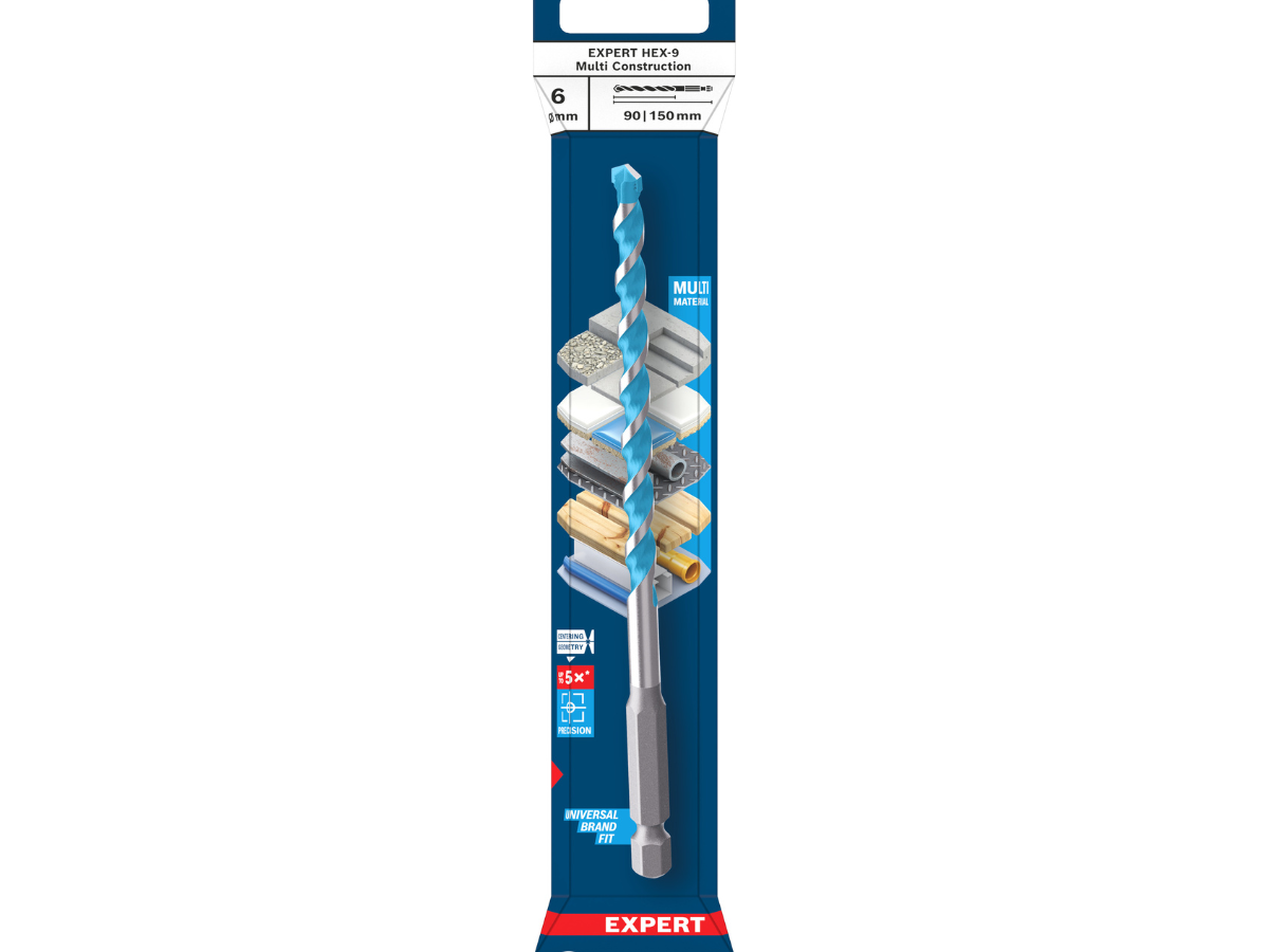 Bosch 2608902257 EXPERT HEX-9 Multi Construction Drill Bit 6 x 90 x 150mm
