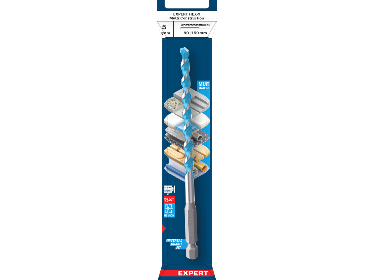 Bosch 2608902253 EXPERT HEX-9 Multi Construction Drill Bit 5 x 90 x 150mm