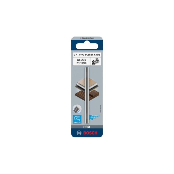 Bosch 2608635903 PRO Reversible Planer Knife 82 x 5.5 x 1.1mm (Pack of 2)