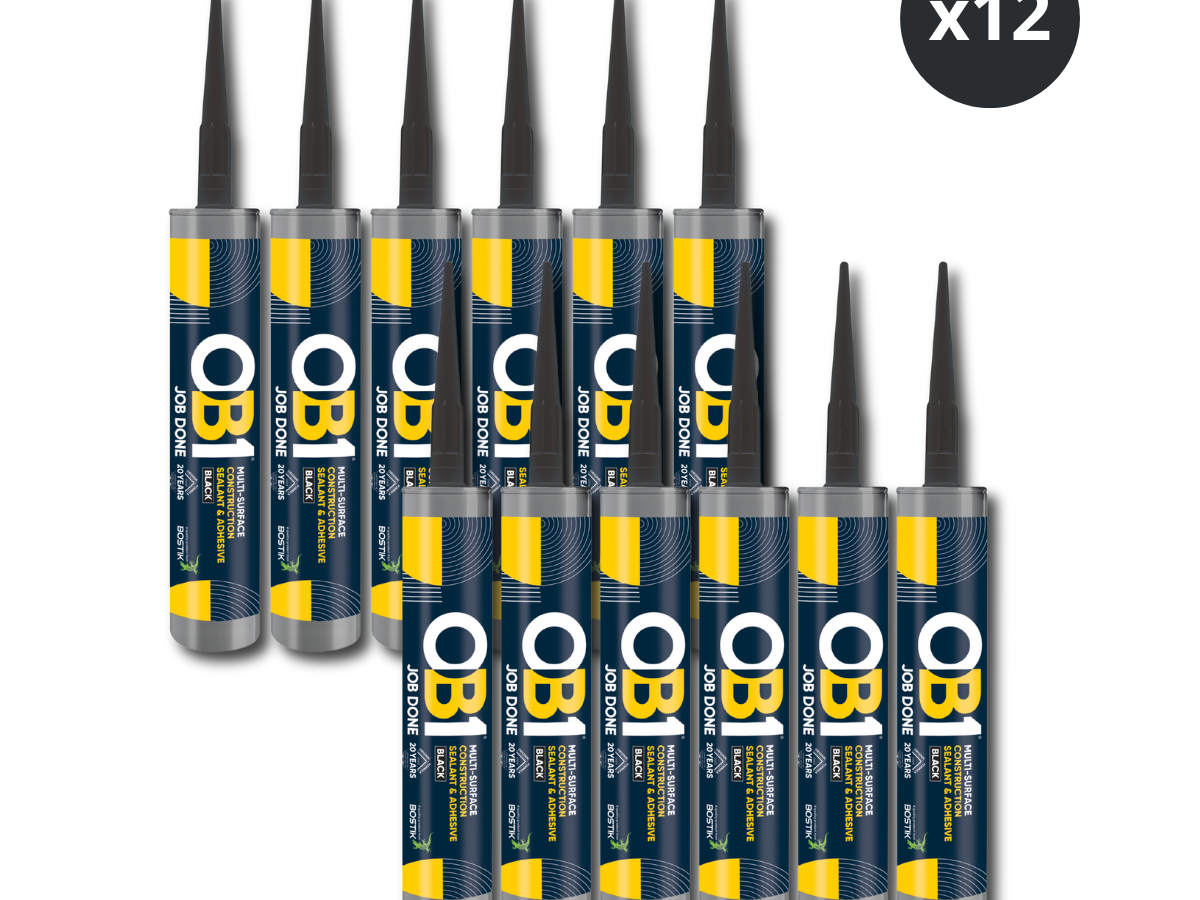 OB1 30617358 Multi-Surface Construction Sealant & Adhesive 290ml Black (Box of 12)
