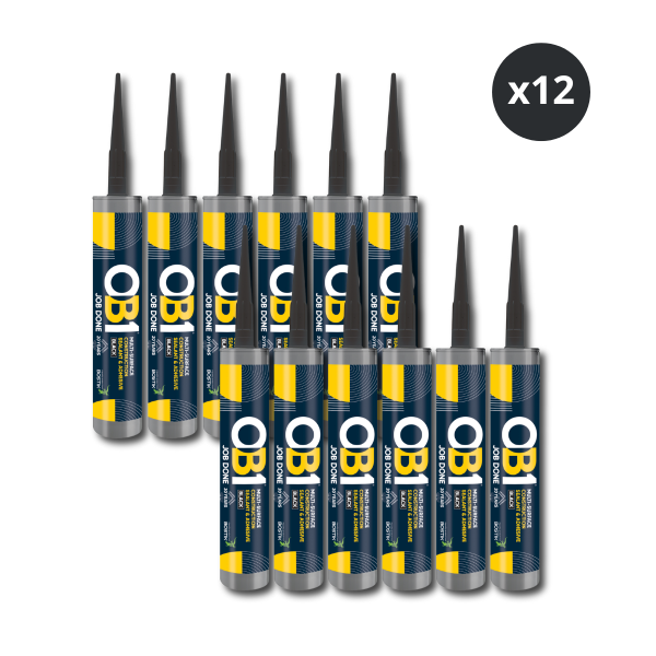 OB1 30617358 Multi-Surface Construction Sealant & Adhesive 290ml Black (Box of 12)