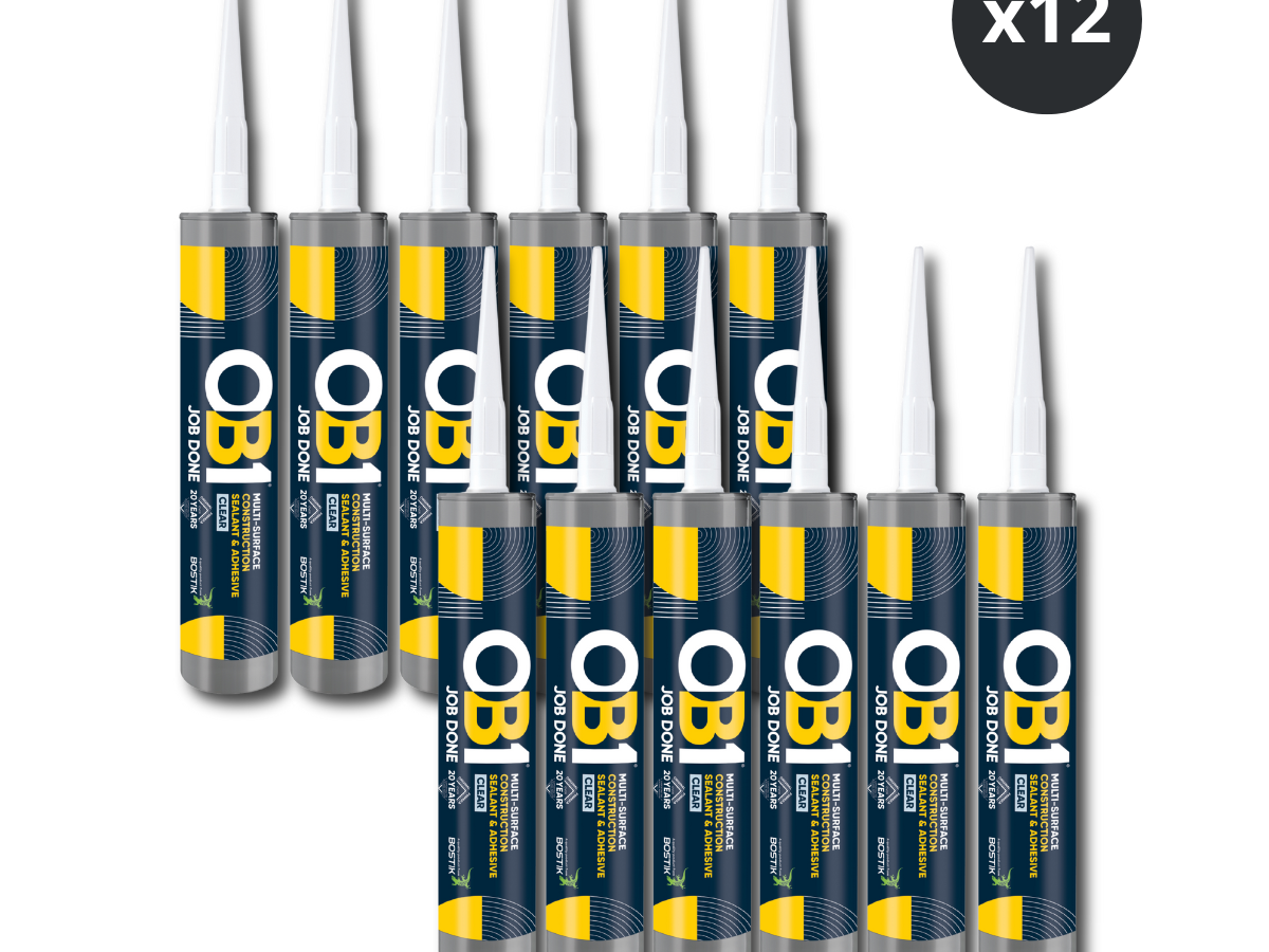 OB1 30617361 Multi-Surface Construction Sealant & Adhesive 290ml Clear (Box of 12)