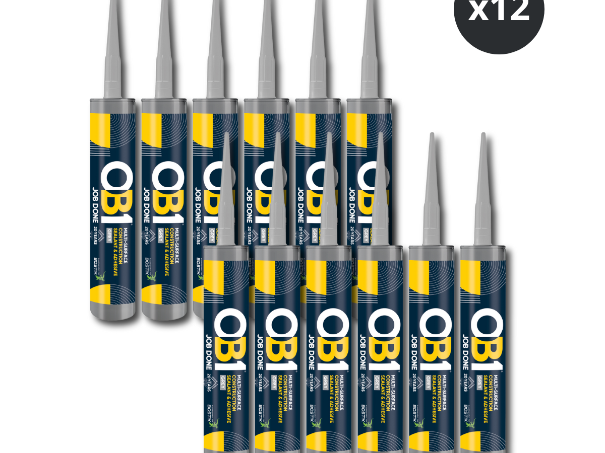 OB1 30617357 Multi-Surface Construction Sealant & Adhesive 290ml Grey (Box of 12)