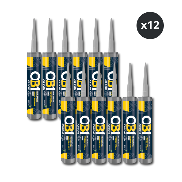 OB1 30617357 Multi-Surface Construction Sealant & Adhesive 290ml Grey (Box of 12)